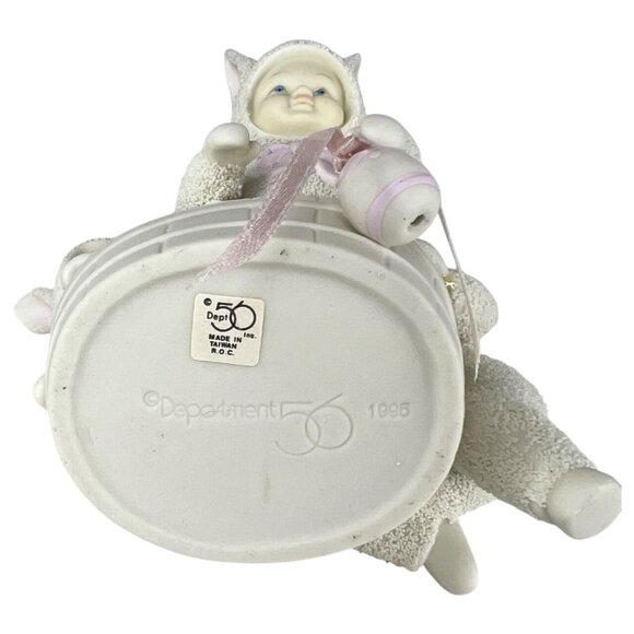 1995 Dept 56 Snowbunnies Figurine Rub A Dub Dub 3 Bunnies In A Tub Easter Egg - Picture 6 of 10